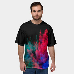Футболка оверсайз мужская Брызги сухих красок, цвет: 3D-принт — фото 2