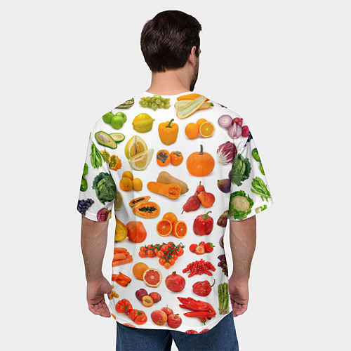 Мужская футболка оверсайз VEGETABLE FRUIT ABUNDANCE / 3D-принт – фото 4