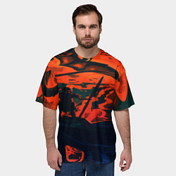 Футболка оверсайз мужская Дракон и рыцарь, цвет: 3D-принт — фото 2