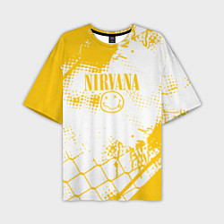 Мужская футболка оверсайз Nirvana - нирвана смайл