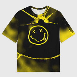 Футболка оверсайз мужская Нирвана nirvana разбитое стекло, цвет: 3D-принт