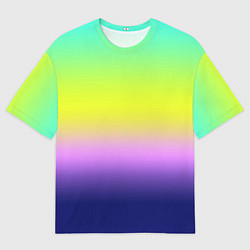 Футболка оверсайз мужская Разноцветный размытый фон градиент, цвет: 3D-принт