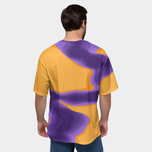 Мужская футболка оверсайз Фиолетовая река / 3D-принт – фото 4
