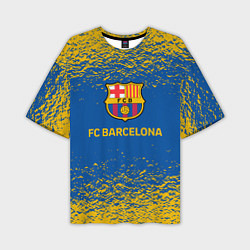 Футболка оверсайз мужская Barcelona желтые брызги, цвет: 3D-принт