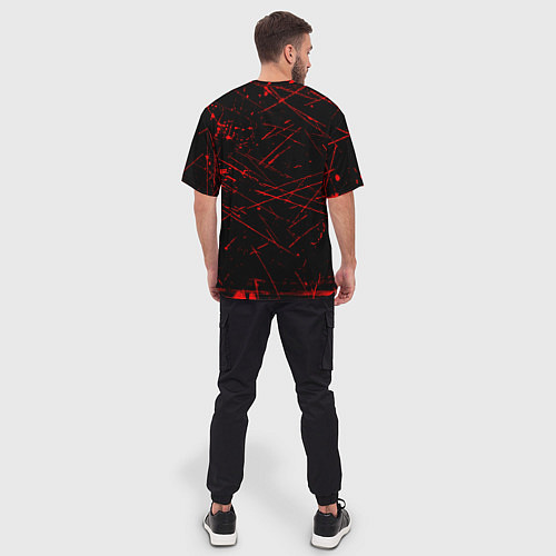 Мужская футболка оверсайз ROBLOX красный логотип / 3D-принт – фото 4