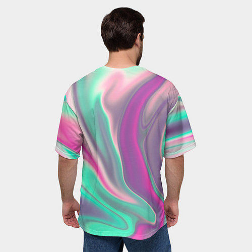 Мужская футболка оверсайз Digital Wave / 3D-принт – фото 4