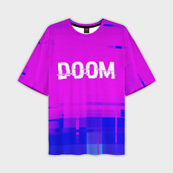 Мужская футболка оверсайз Doom Glitch Text Effect