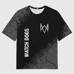 Футболка оверсайз мужская Watch Dogs Glitch на темном фоне, цвет: 3D-принт