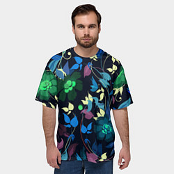 Футболка оверсайз мужская Color summer night Floral pattern, цвет: 3D-принт — фото 2