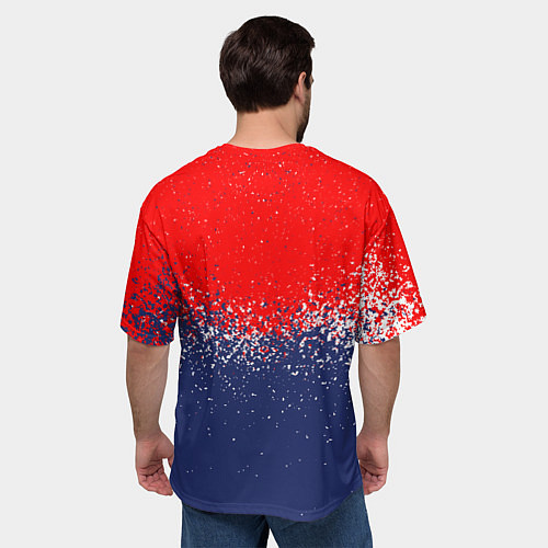 Мужская футболка оверсайз Atletico madrid атлетико мадрид брызги красок / 3D-принт – фото 4