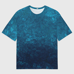 Футболка оверсайз мужская Синий абстрактный мраморный узор, цвет: 3D-принт