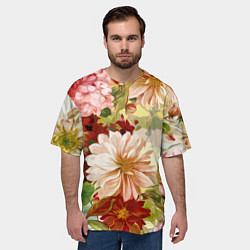 Футболка оверсайз мужская Цветочное настроение Цветочки, цвет: 3D-принт — фото 2