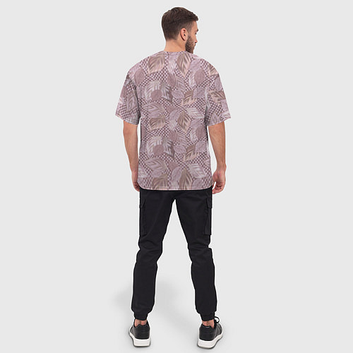 Мужская футболка оверсайз 3D листья текстуры / 3D-принт – фото 4
