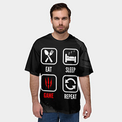 Футболка оверсайз мужская Eat, Sleep, The Witcher, Repeat, цвет: 3D-принт — фото 2