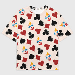Футболка оверсайз мужская Джокер карты масть cards joker clown, цвет: 3D-принт
