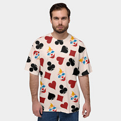Футболка оверсайз мужская Джокер карты масть cards joker clown, цвет: 3D-принт — фото 2