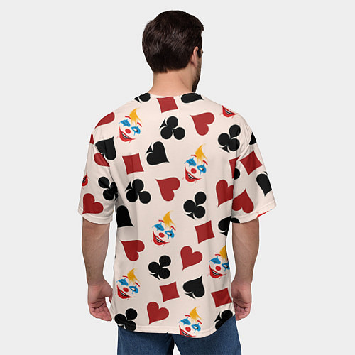 Мужская футболка оверсайз Джокер карты масть cards joker clown / 3D-принт – фото 4