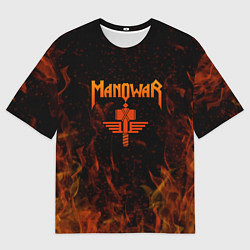 Футболка оверсайз мужская Manowar ПЛАМЯ, цвет: 3D-принт