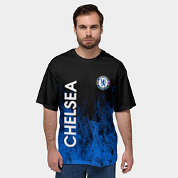 Футболка оверсайз мужская Chelsea пламя, цвет: 3D-принт — фото 2