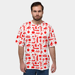 Футболка оверсайз мужская RED MONSTERS, цвет: 3D-принт — фото 2