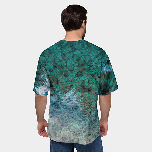 Мужская футболка оверсайз Морской берег / 3D-принт – фото 4