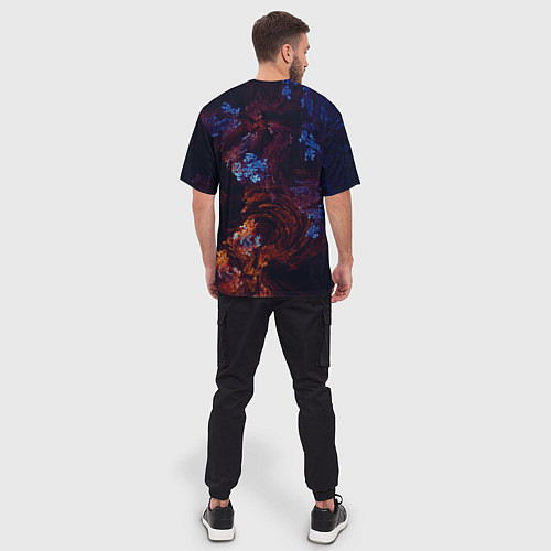 Мужская футболка оверсайз Синие и Красные Коралловые Рифы / 3D-принт – фото 4