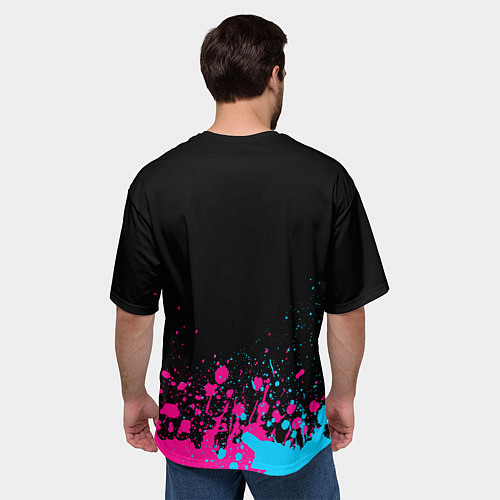 Мужская футболка оверсайз Depeche Mode Neon Gradient / 3D-принт – фото 4