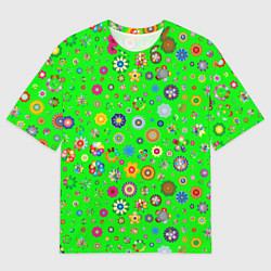 Футболка оверсайз мужская TEXTURE OF MULTICOLORED FLOWERS, цвет: 3D-принт