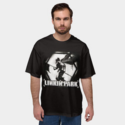 Футболка оверсайз мужская Linkin Park рисунок баллончиком, цвет: 3D-принт — фото 2