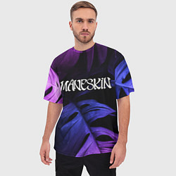 Футболка оверсайз мужская Maneskin Neon Monstera, цвет: 3D-принт — фото 2