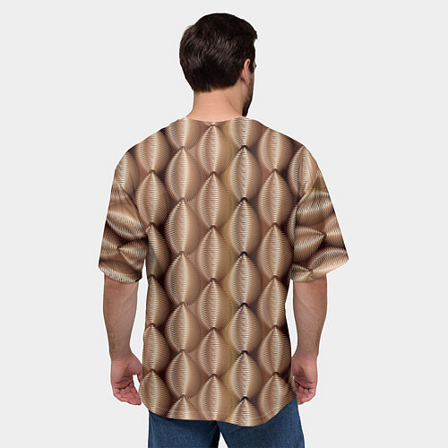 Мужская футболка оверсайз Объемные спиральные фигуры / 3D-принт – фото 4