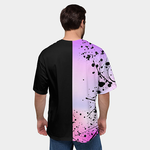 Мужская футболка оверсайз BLACKPINK HALF COLORS / 3D-принт – фото 4