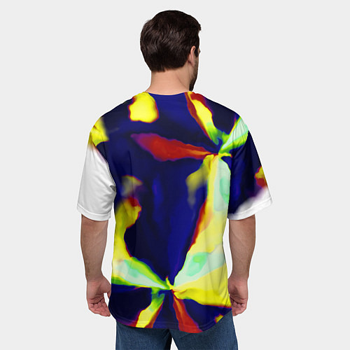 Мужская футболка оверсайз Разноцветный вспышка / 3D-принт – фото 4