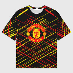 Футболка оверсайз мужская Манчестер юнайтед manchester united, цвет: 3D-принт