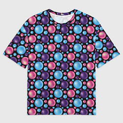Футболка оверсайз мужская Разноцветные яркие объемные шарики, цвет: 3D-принт