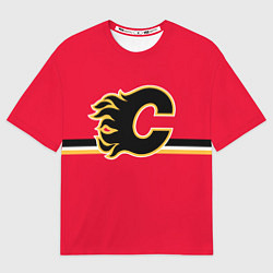 Футболка оверсайз мужская Калгари Флэймз Форма, цвет: 3D-принт