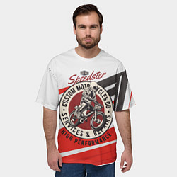 Футболка оверсайз мужская Мотокросс moto sport, цвет: 3D-принт — фото 2