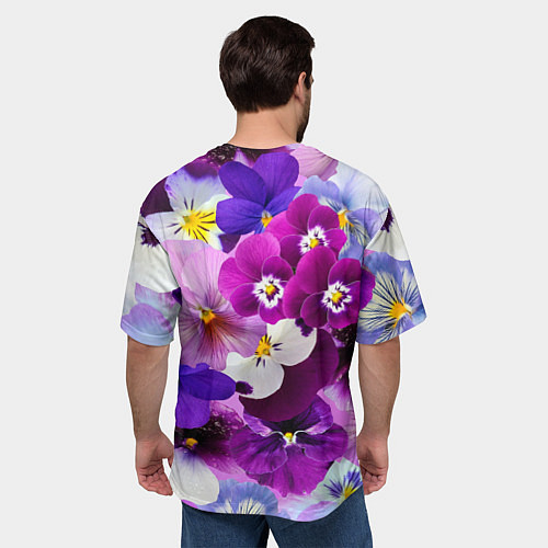 Мужская футболка оверсайз CHARMING PANSIES / 3D-принт – фото 4