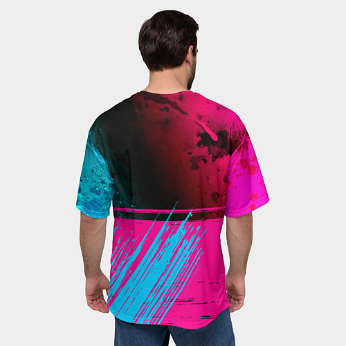 Мужская футболка оверсайз League of Legends Neon Gradient / 3D-принт – фото 4