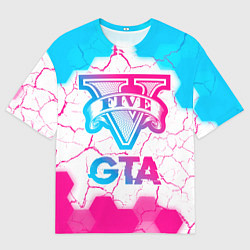 Мужская футболка оверсайз GTA Neon Gradient