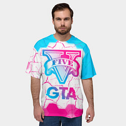 Футболка оверсайз мужская GTA Neon Gradient, цвет: 3D-принт — фото 2