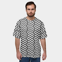 Футболка оверсайз мужская Чёрно-Белый Зигзаг, цвет: 3D-принт — фото 2