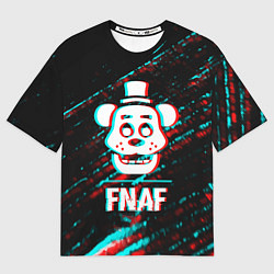 Футболка оверсайз мужская FNAF в стиле Glitch Баги Графики на темном фоне, цвет: 3D-принт