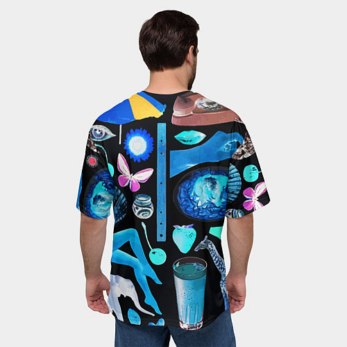 Мужская футболка оверсайз Underground pattern Fashion 2099 / 3D-принт – фото 4