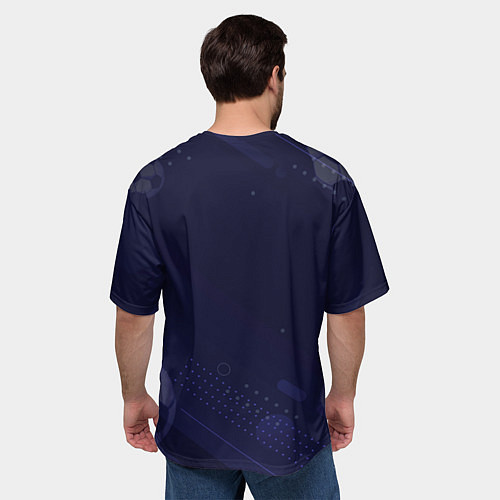 Мужская футболка оверсайз Лого Chelsea в сердечке на фоне мячей / 3D-принт – фото 4