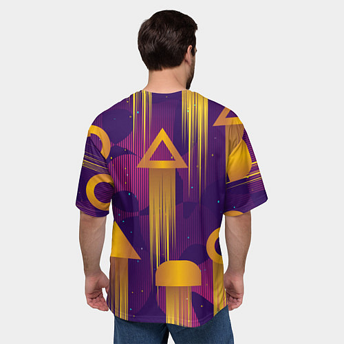 Мужская футболка оверсайз Игровые геометрические фигуры / 3D-принт – фото 4