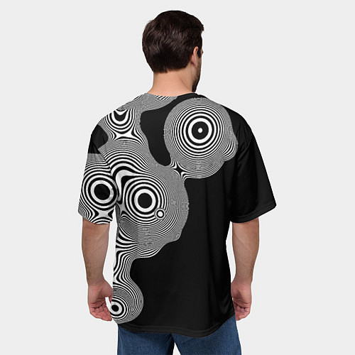 Мужская футболка оверсайз Черно-белая хищная птица / 3D-принт – фото 4