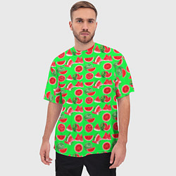 Футболка оверсайз мужская DELICIOUS WATERMELON, цвет: 3D-принт — фото 2