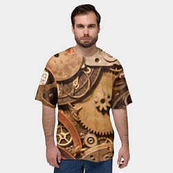 Футболка оверсайз мужская Механистическая композиция из металлических детале, цвет: 3D-принт — фото 2