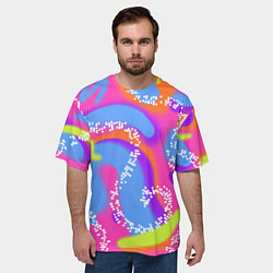 Футболка оверсайз мужская Барби и Кен паттерн костюм, цвет: 3D-принт — фото 2